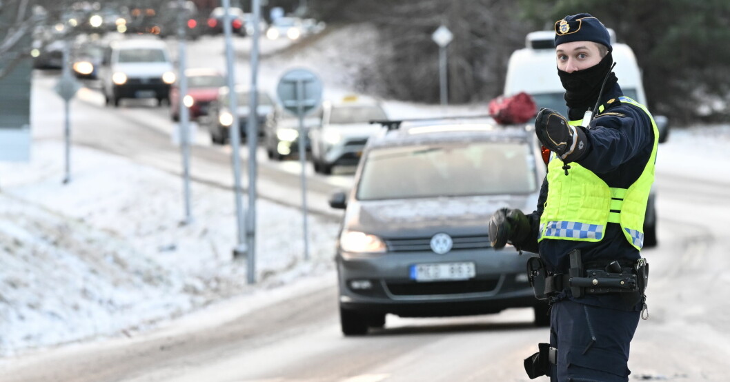 Polisen fick omdirigera trafiken under morgonen.