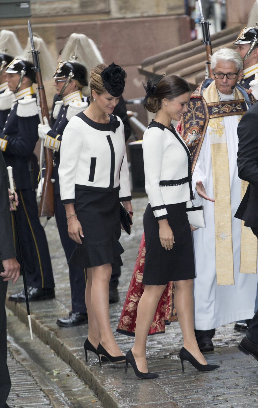 Prinsessan Madeleine, prinsessan Sofia Närvaro i samband med Riksdagens öppnande, Storkyrkan, Stockholm, år 2015. Prinsessorna år 2015