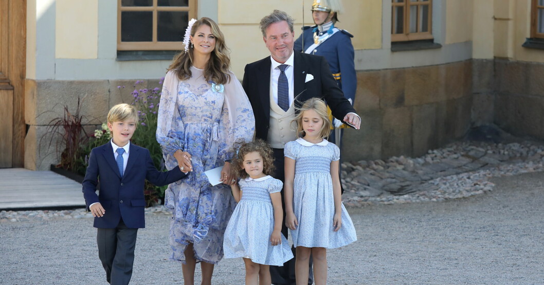 Prinsessan Madeleine och Chris O'Neill med barnen Leonore, Nicolas och Adrienne. PRINSESSAN MADELEINE