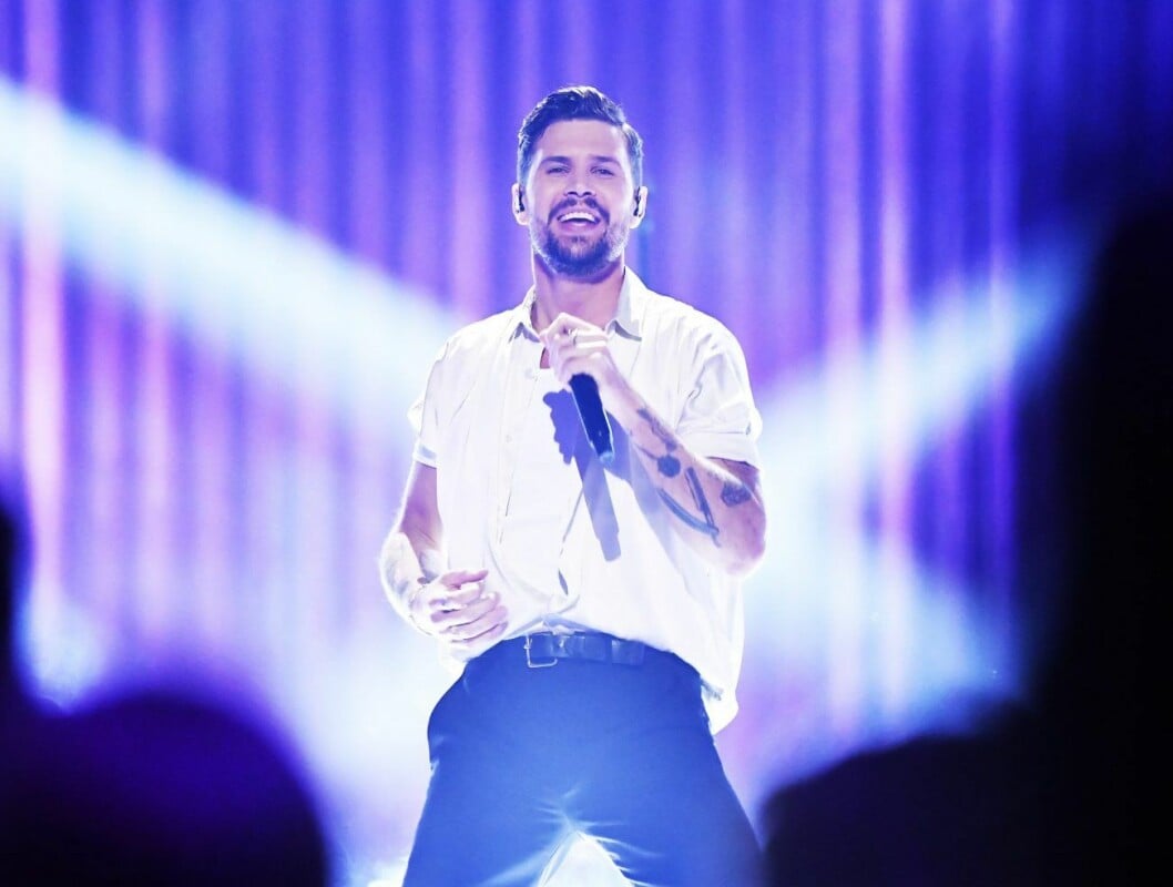 Robin Bengtsson under årets Melodifestivalen-final. Robin Bengtsson under årets Melodifestivalen-final.