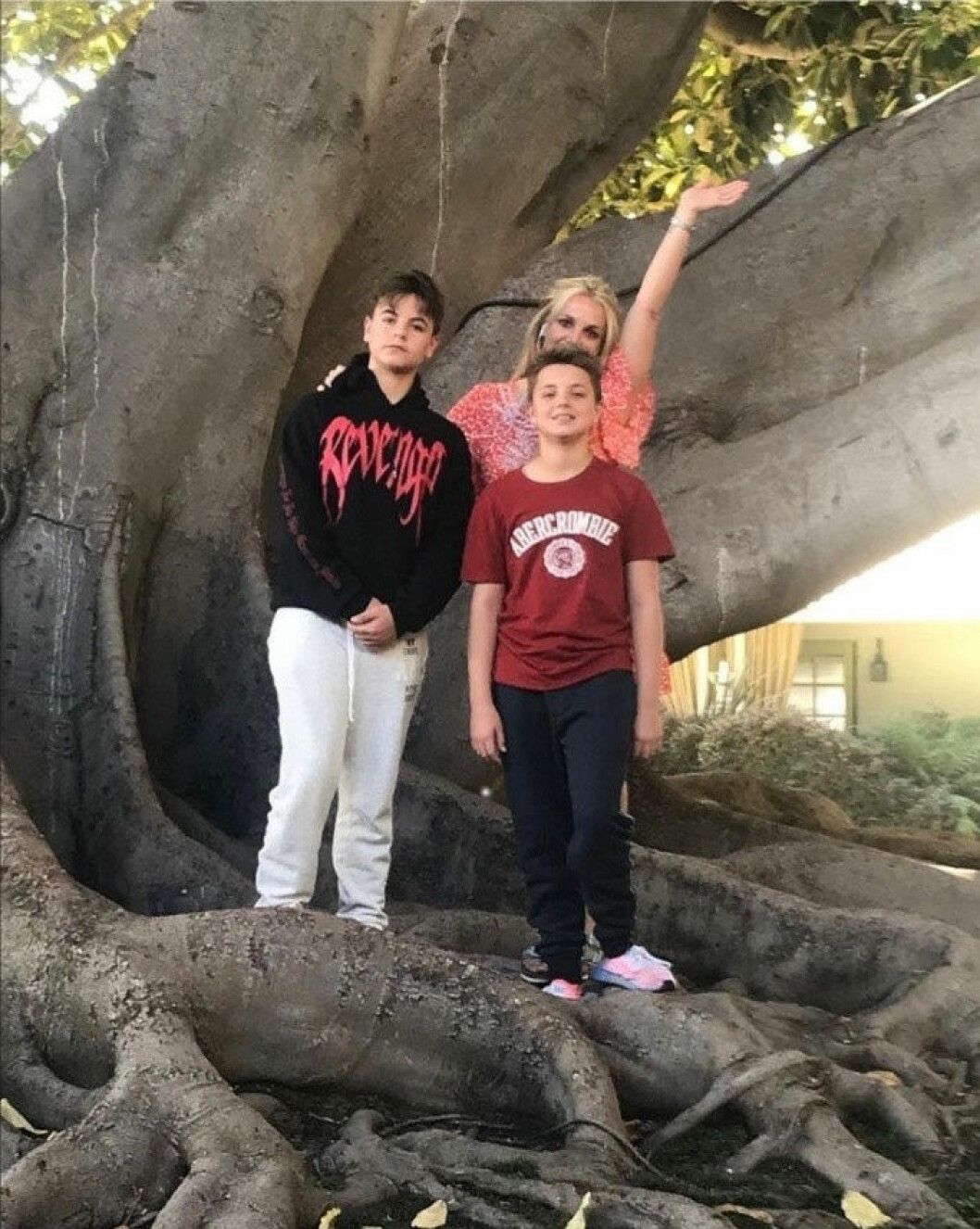 Britney Spears tillsammans med sönerna Sean Federline och Jayden James Federline.