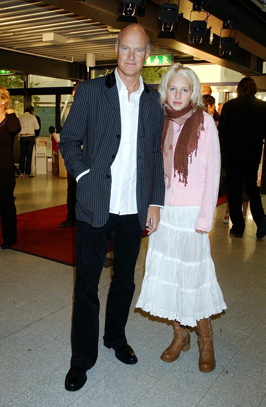 Stefan Sauk och dottern Lova på premiär 2005. Foto: Fredrik Hessman/TT Stefan Sauk och dottern Lova