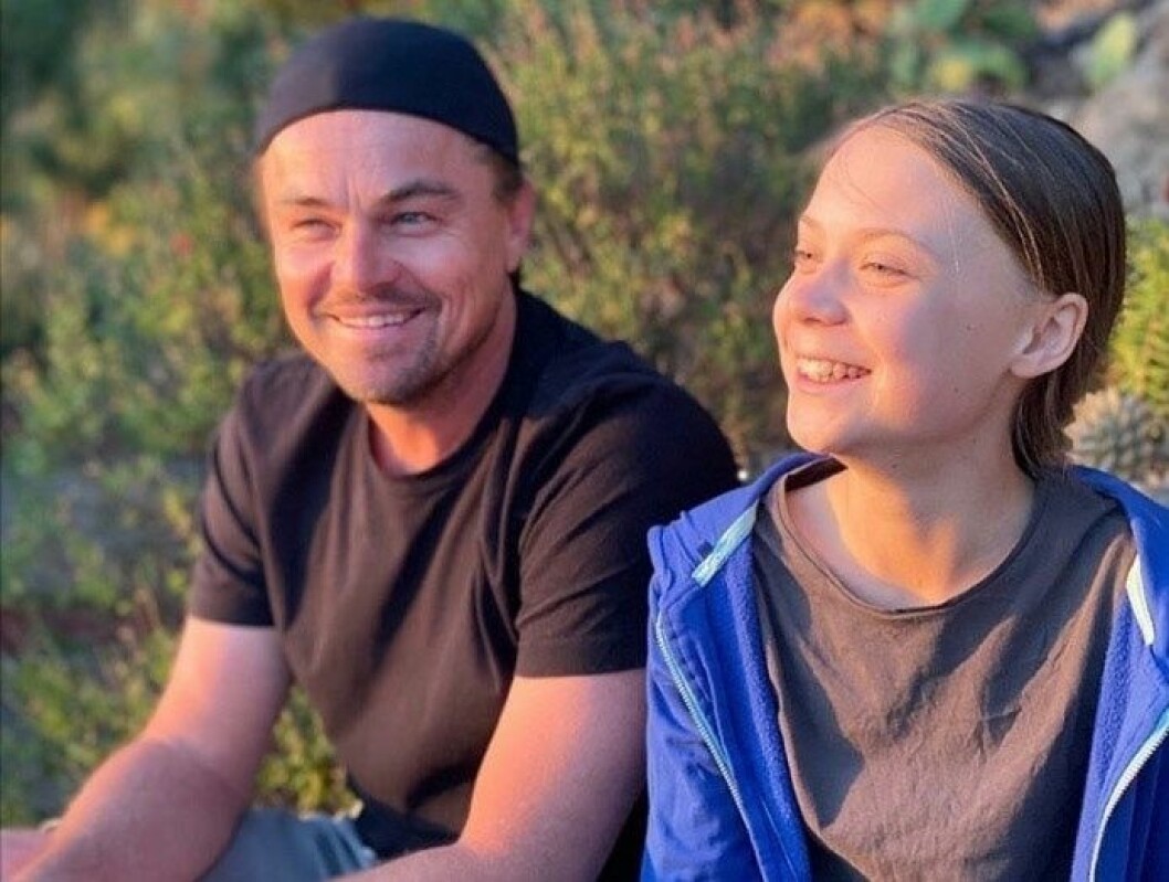 Greta Thunberg och skådespelaren Leonardo DiCaprio delar engagemanget för klimatet.