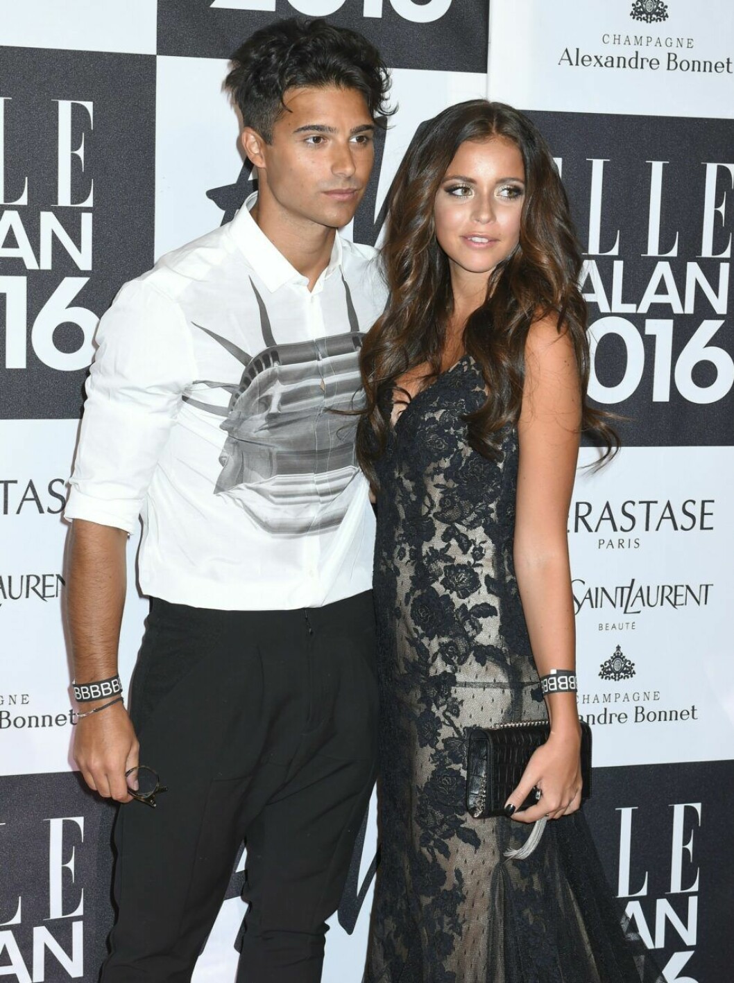 Det tidigare paret ihop på Elle-galan 2016. Eric Saade och Nicole Falciani, Elle-galan, 2016