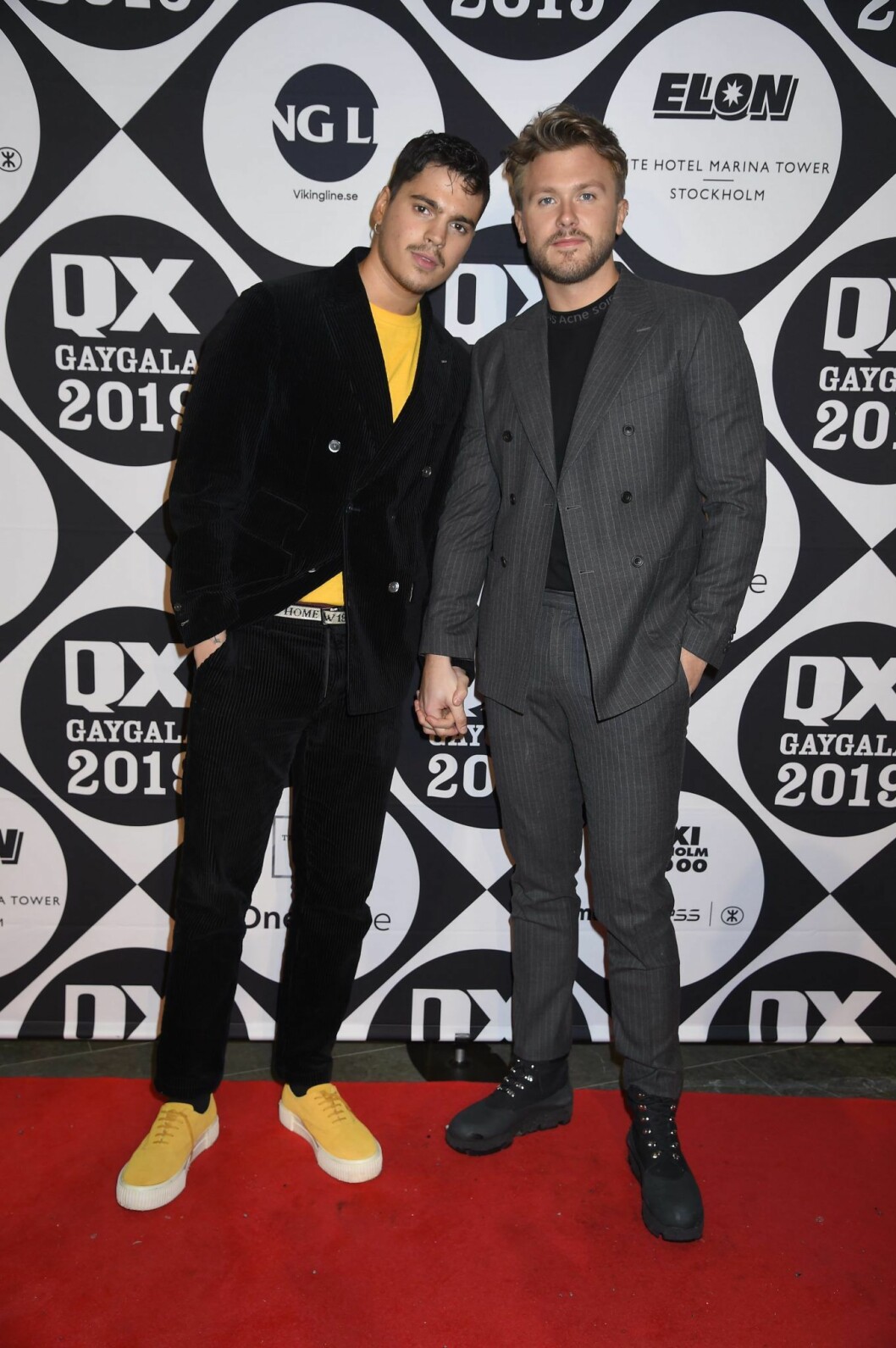 Oscar Zia med pojkvännen Jonathan Rander. Oscar Zia med pojkvännen Jonathan Rander på QX-galan 2019.