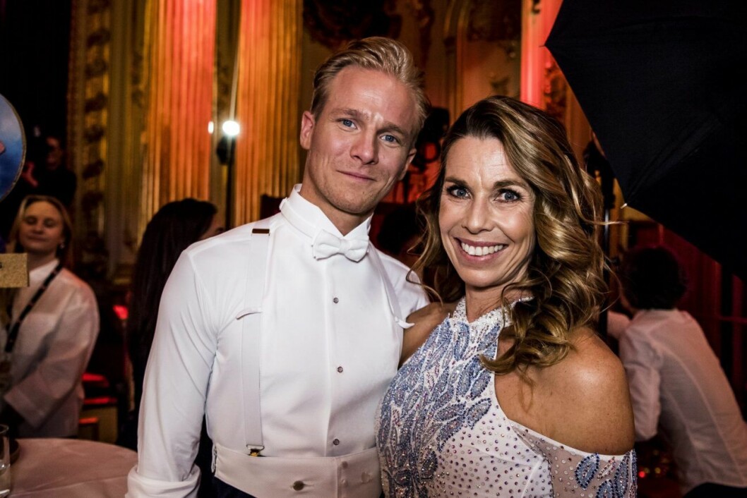 Fredric Brunberg, dansare och Magdalena Forsberg, fd skidskytt. Let's Dance