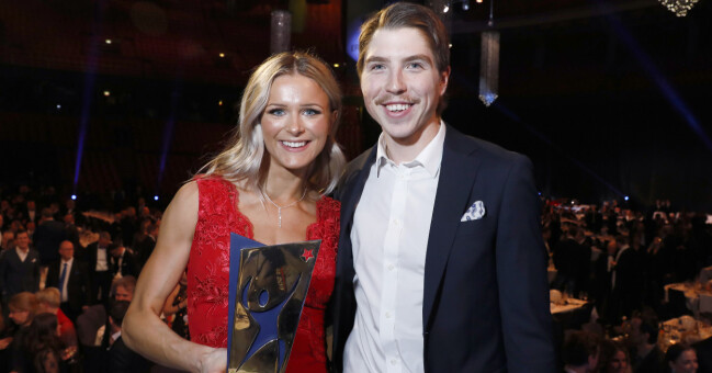 Frida Karlsson och William Poromaa. Frida Karlsson och William Poromaa på Idrottsgalan.