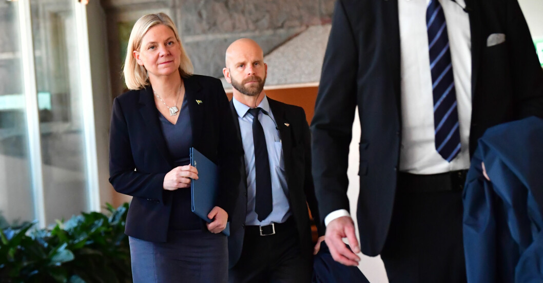 <strong>Magdalena Andersson efter statsministeromröstningen i riksdagen.</strong> Magdalena Andersson