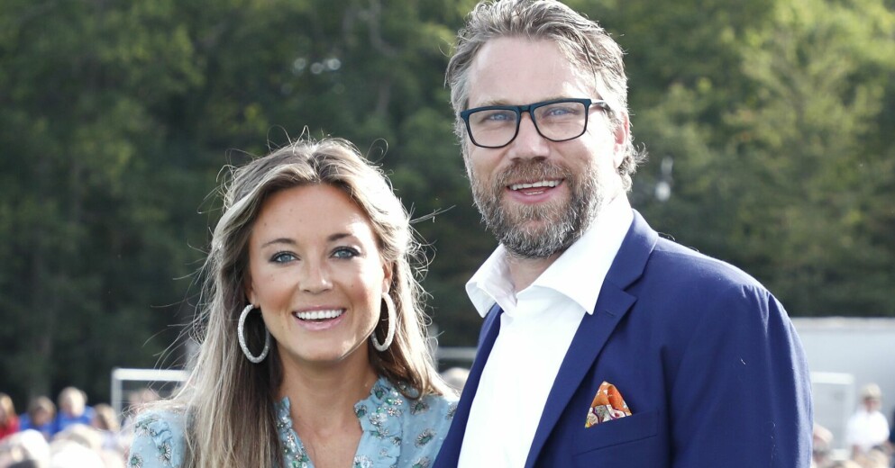 Peter "Foppa" Forsberg och frun Nicole Nordin på kronprinsessan Victorias 41-årskalas. Peter "Foppa" Forsberg och Nicole Nordin