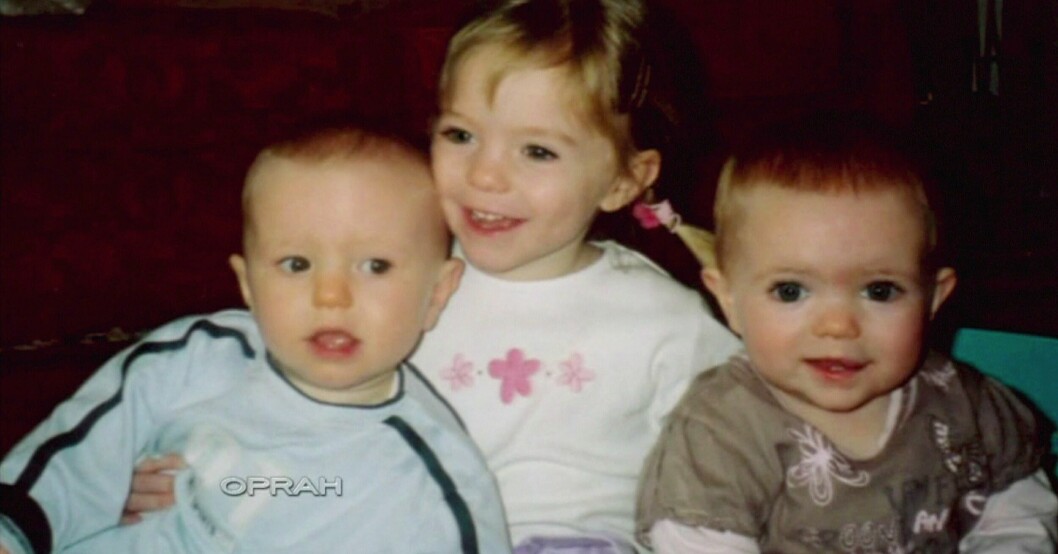 Madeleine McCann (mitten), med sina småsyskon, tvillingarna Sean (t.v.) och Amelie (t.h.). Madeleine McCann (mitten), med sina småsyskon, tvillingarna Sean (t.v.) och Amelie (t.h.).