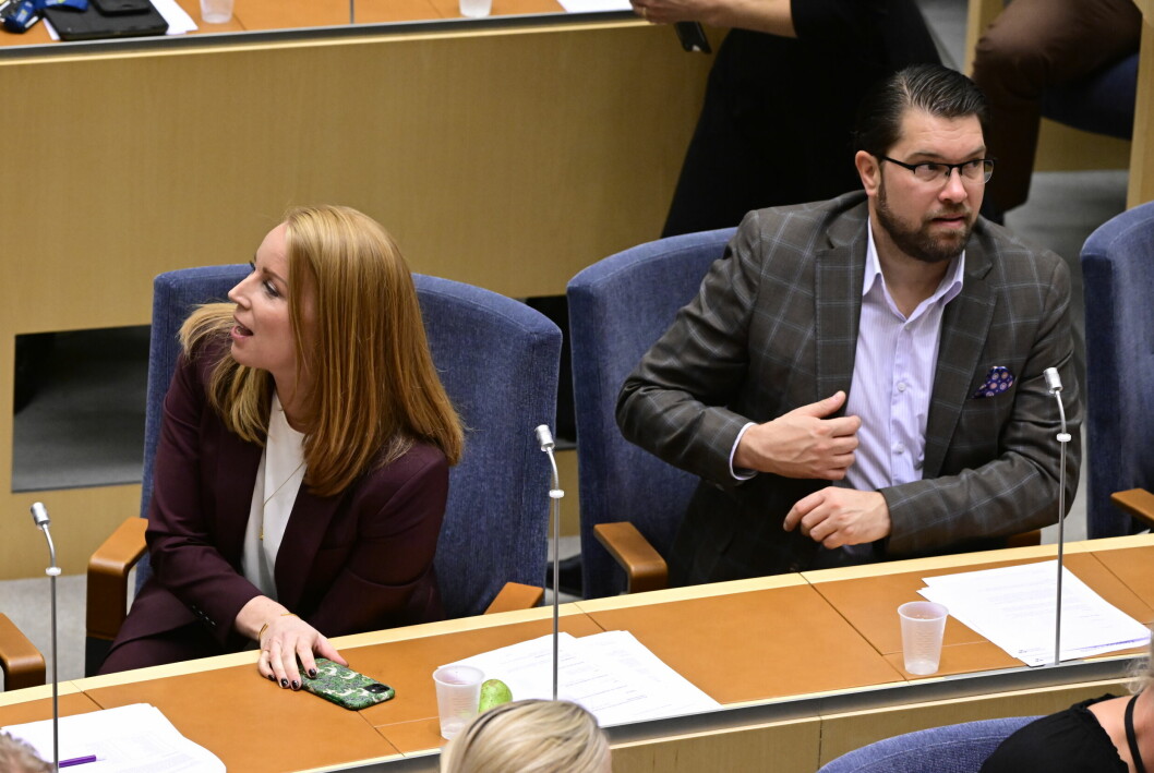 Annie Lööf, 35, och Jimmie Åkesson, 43.