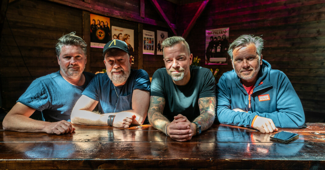 Arvingarna. Kim Carlsson, Tommy Carlsson, Casper Janebrink och Lars Lasseman Larsson.