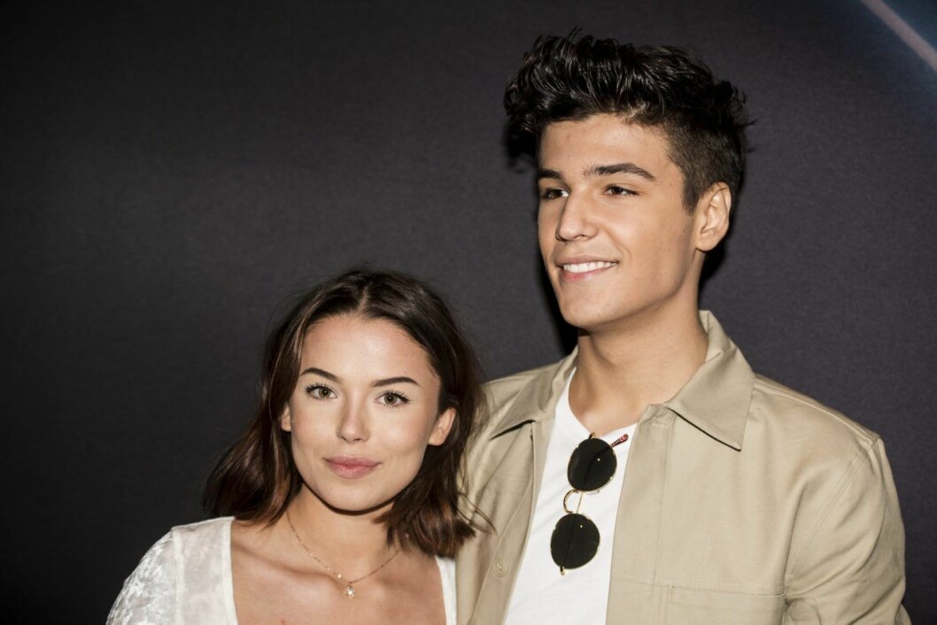 Anton Hagman och Wilma Holmqvist under Melodifestivalen 2017.