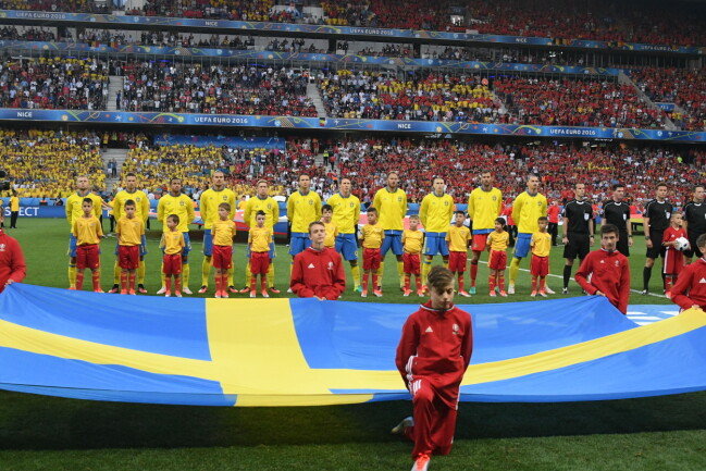 Inför EM-matchen 2016 mellan Sverige och Belgien på Allianz Riviera.