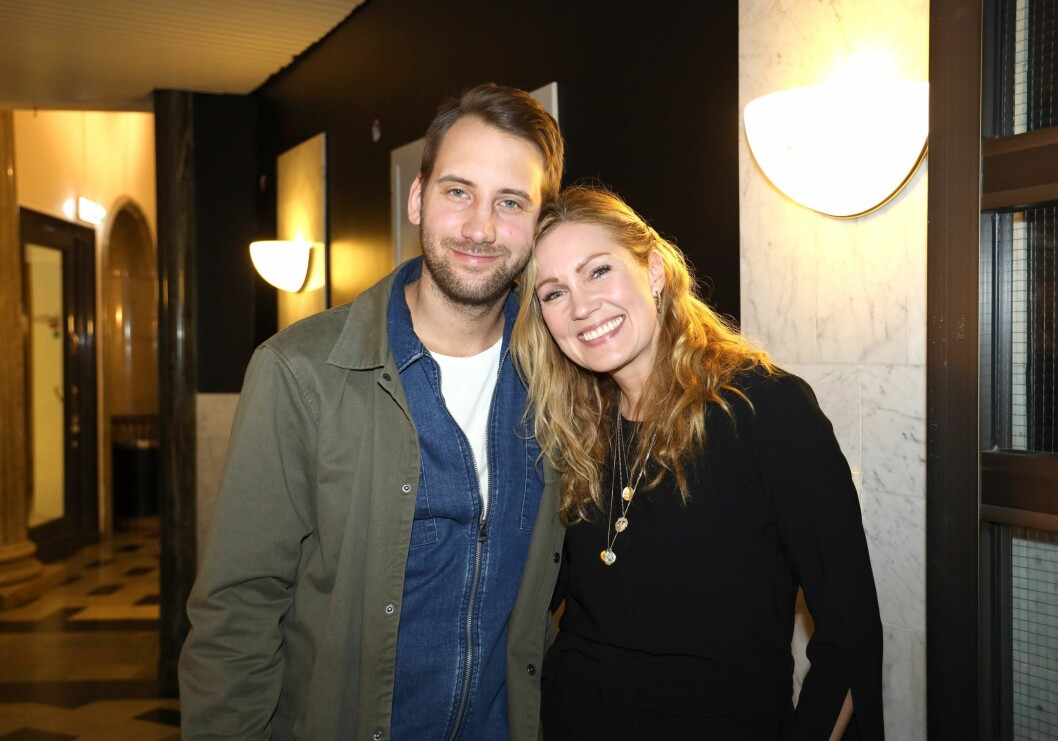 Jessica Almenäs, pojkvän Patrik Fahlgren 2019 i Stockholm.