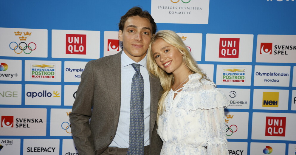Armand Duplantis med flickvännen Desiré Inglander. Armand Duplantis och Desiré Inglander