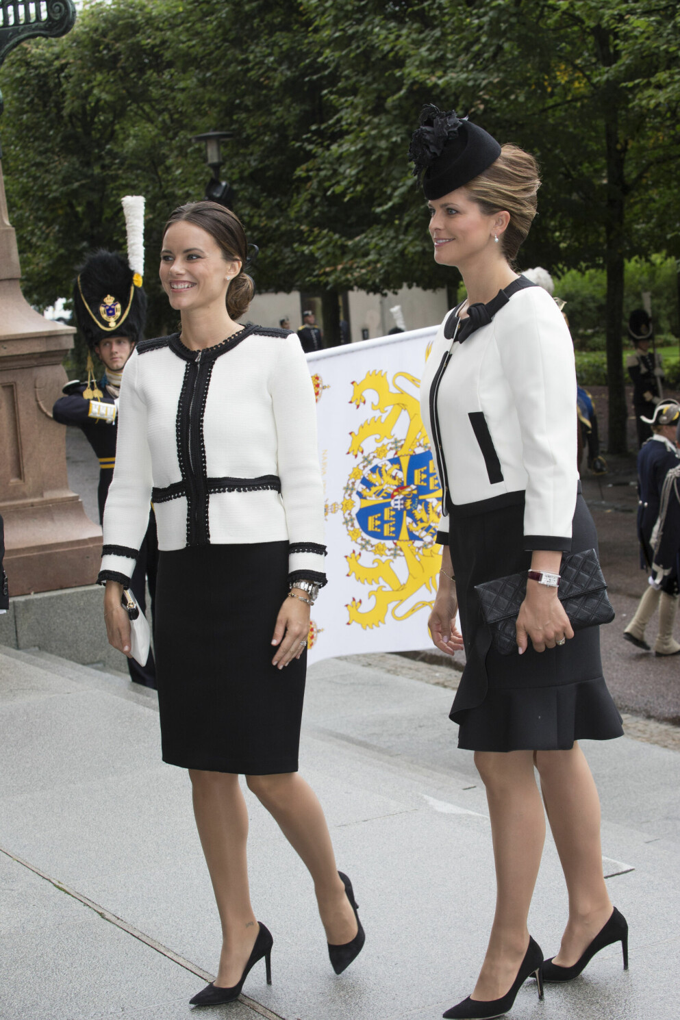 Prinsessan Madeleine, prinsessan Sofia Närvaro i samband med Riksdagens öppnande, Storkyrkan, Stockholm, år 2015. Prinsessorna år 2015