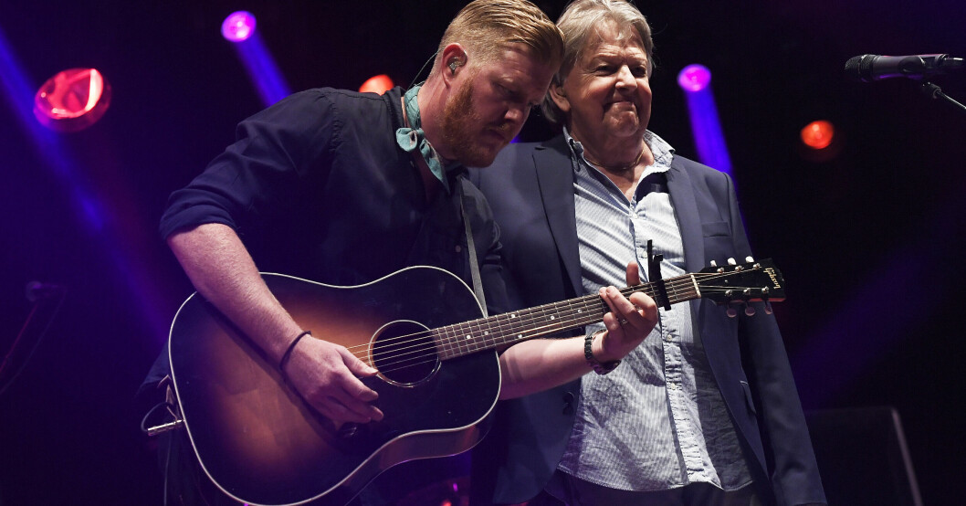 Oscar och Sven-Erik på scenen tillsammans 2016.