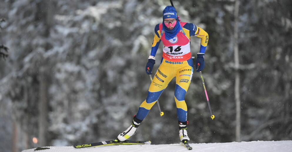 <strong>Hanna Öberg vann sprinten i Östersund tidigare under säsongen.</strong> Hanna Öberg under sprinten i Östersund.