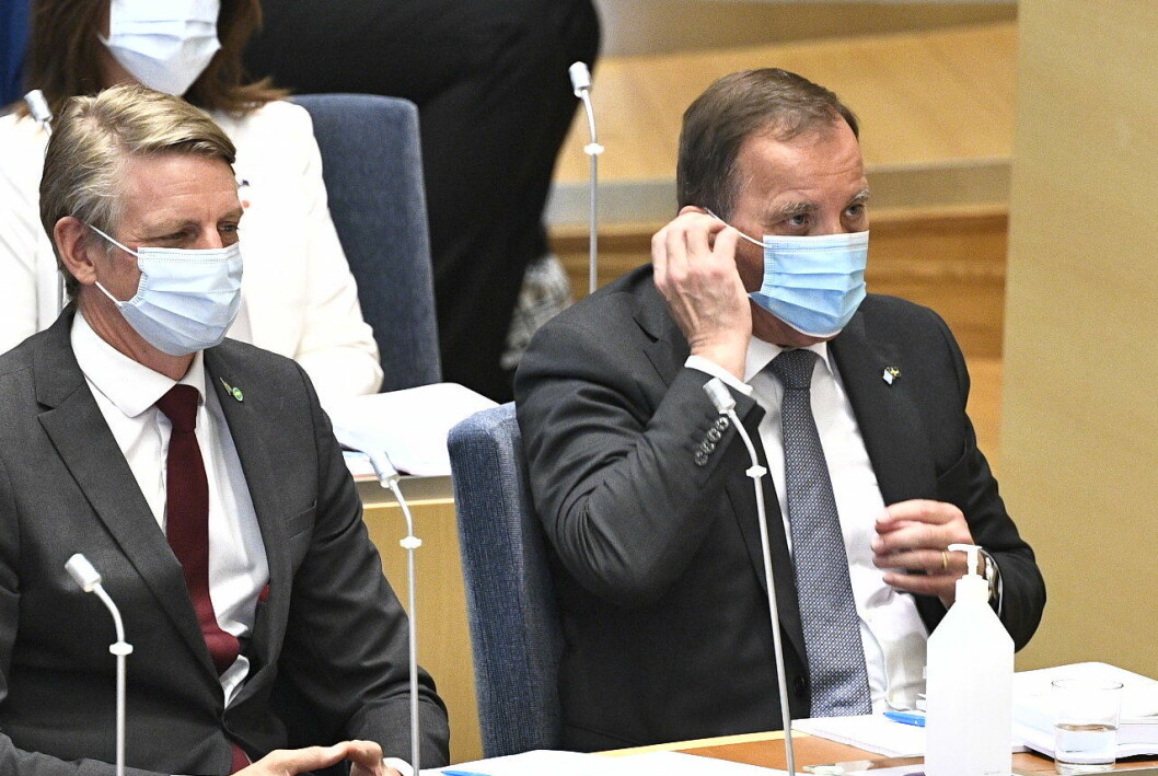 Stefan Löfven (S) f.d statsminister och Per Bolund (MP) f.d bostadsminister.