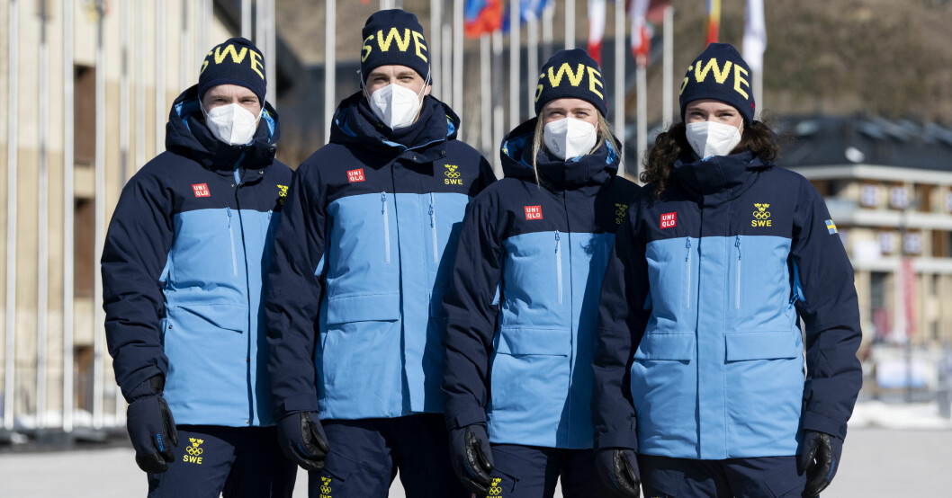 Skidskyttarna I mixedstafett Martin Ponsiluoma, Sebastian Samuelsson, Elvira Öberg och Hanna Öberg, under vinter-OS i Peking 2022. Martin Ponsiluoma, Sebastian Samuelsson, Elvira Öberg och Hanna Öberg