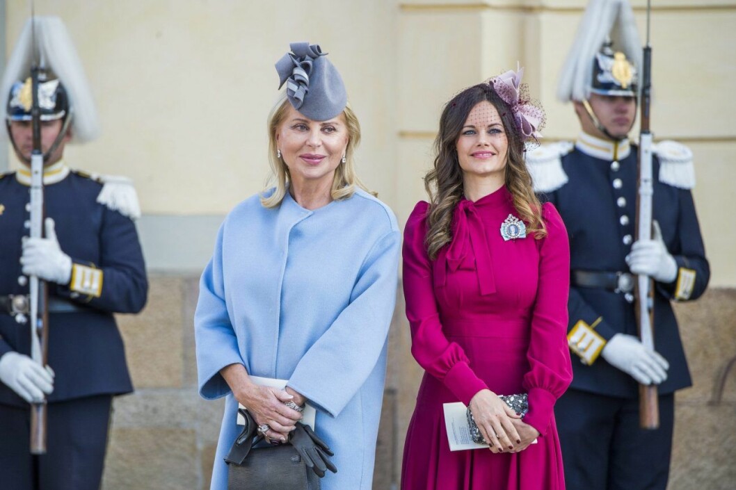 Eva O’Neill och prinsessan Sofia under pris Nicolas dop 2015. Foto: Peter Wixtröm/TT Eva O'Neill och prinsessan sofia