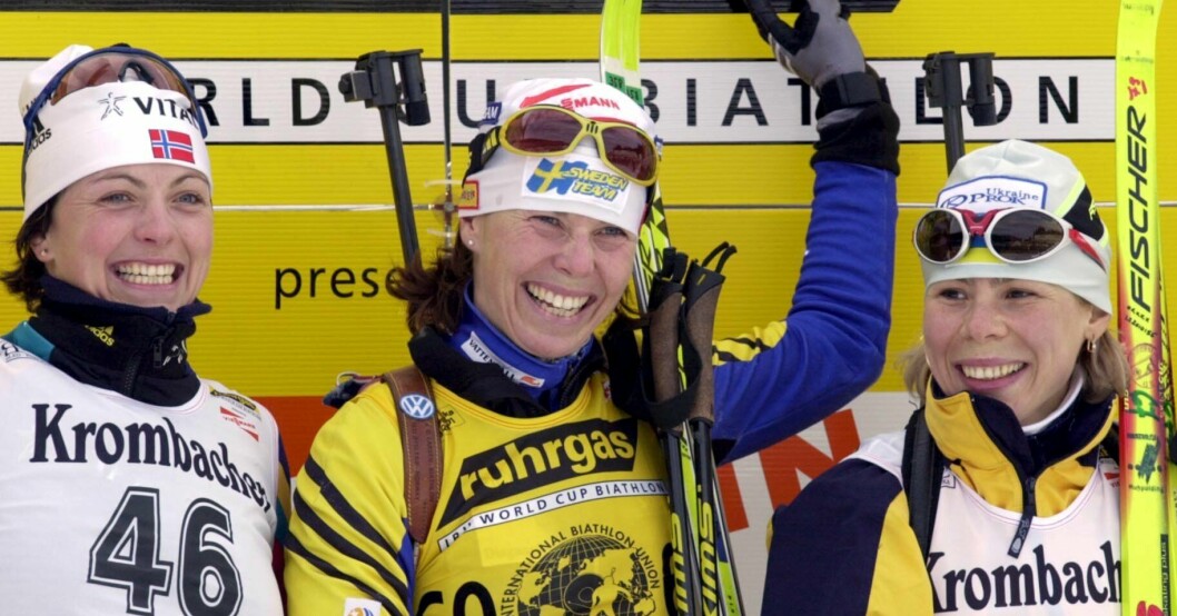 Så här kunde det se ut efter en tävling med Magdalena Andersson i spetsen. Här har hon precis tagit VM-guld i skidskytte på 15 km i Slovenien. Magdalena Forsberg