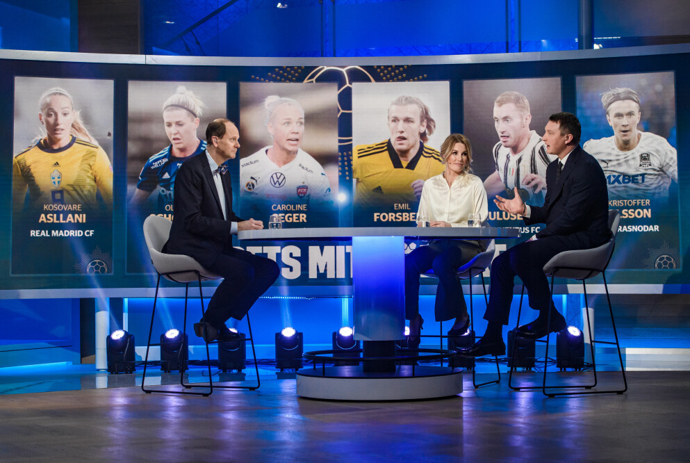 Hanna Marklund med Lasse Granqvist och Kim Källström. Hanna Marklund med Lasse Granqvist och Kim Källström.