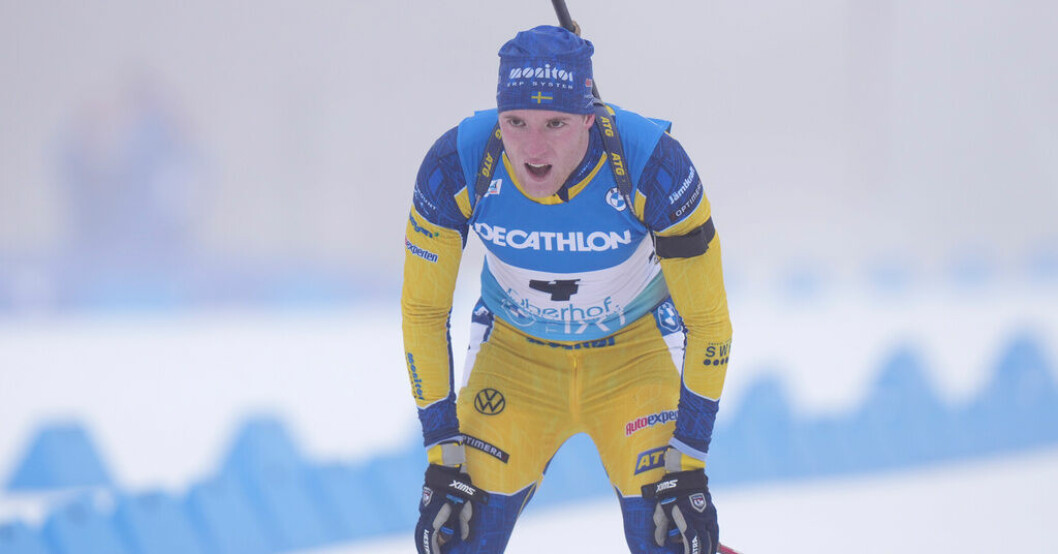 Sebastian Samuelsson hade en tung dag på skjutvallen i Nove Mesto. Arkivbild. Ingen ny fullträff för Samuelsson