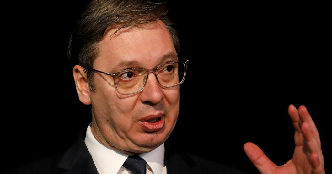 Serbiens president Aleksandar Vucic. Serbiens president kritiserar arresteringsorder