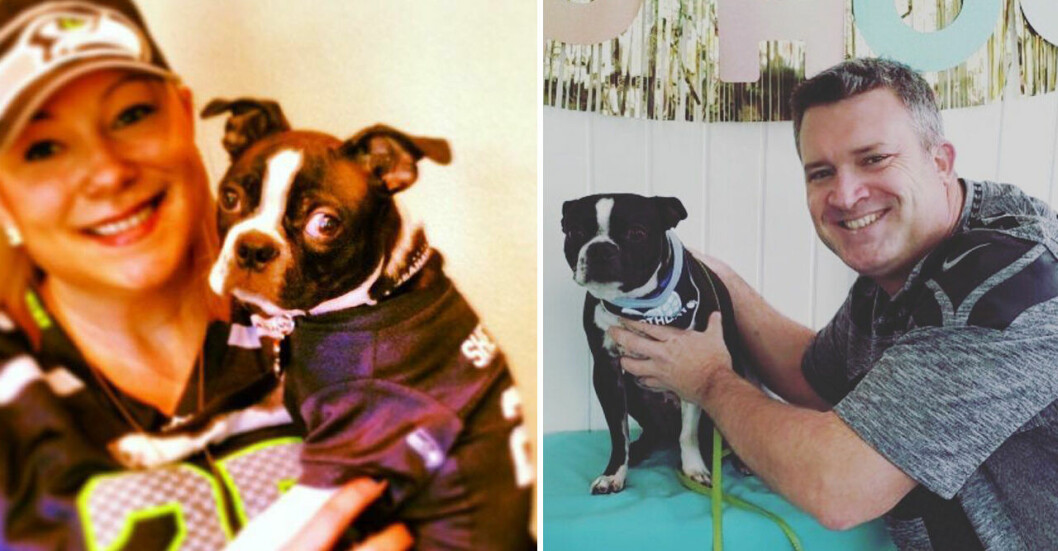 <strong>Både Christoffer och fästmön älskade djur.</strong> Bilden visar Christoffer och fästmön Shiloh med hunden Sherman.