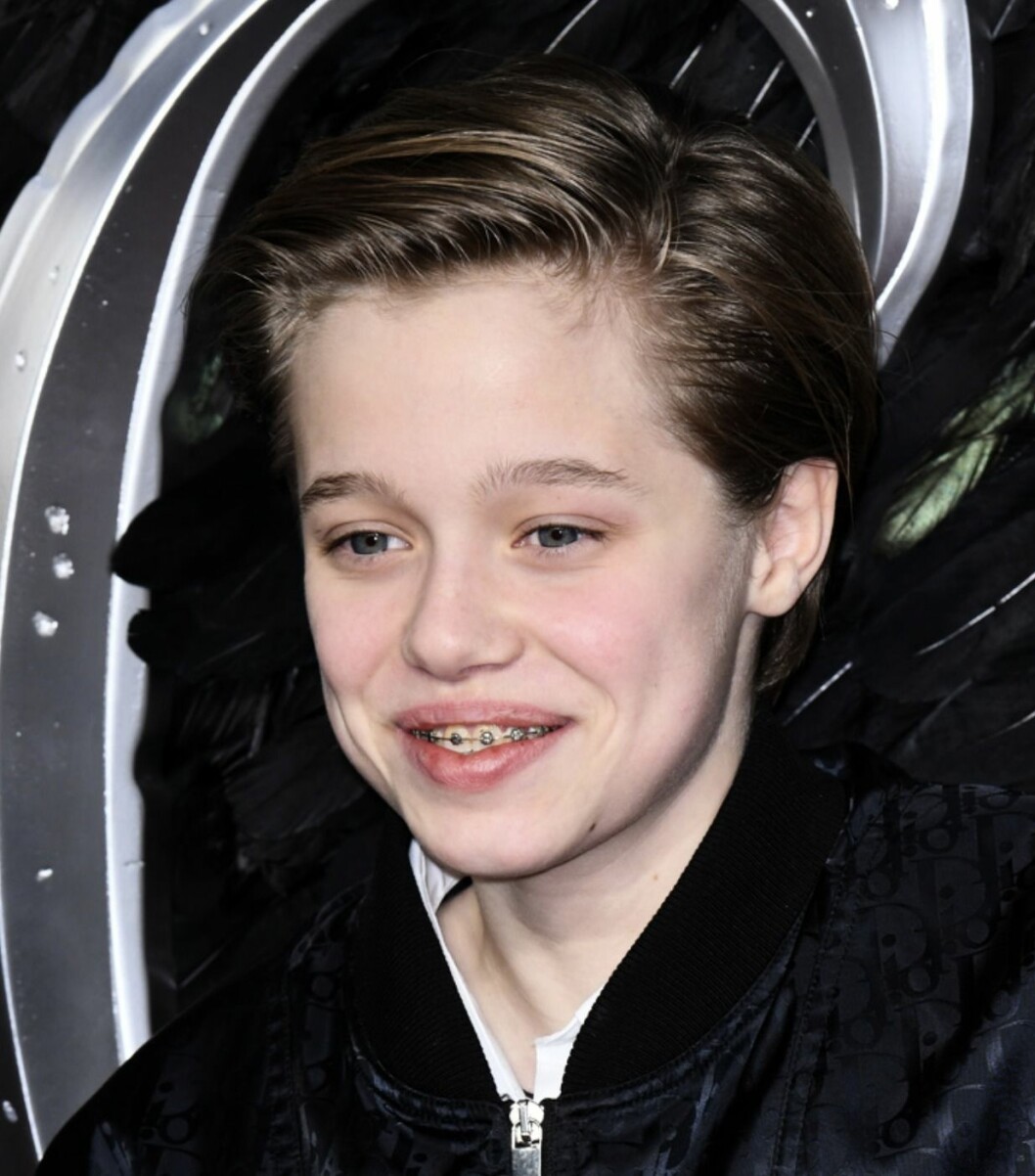 Shiloh Nouvel Jolie-Pitt. FOTO: Doug Peters/TT Shiloh Nouvel Jolie-Pitt på premiär i svart jacka