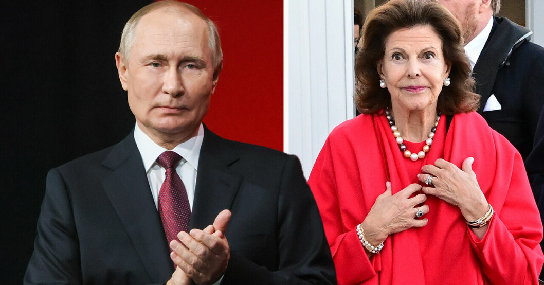 Vladimir Putin och drottning Silvia.