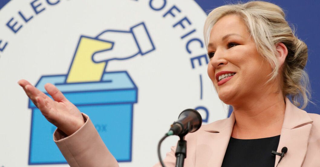 Sinn Féins Michelle O'Neill, som leder den nordirländska delen av partiet. Arkivbild. Sinn Féin störst i Nordirlands lokalval