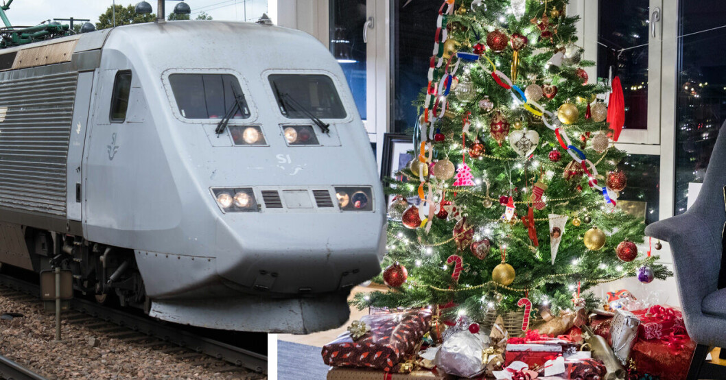 Sj-tåg och julafton