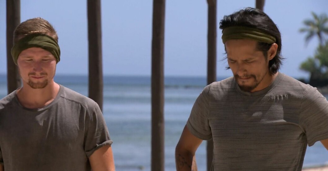 Lucas Crespo Peñaloza och Emilio Strukelj i Robinson 2019 när de frontades av Öfvergård. Lucas Crespo Peñaloza och Emilio Strukelj i Robinson 2019