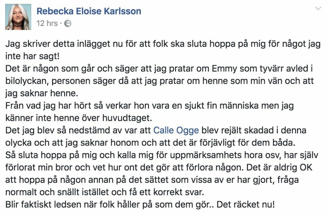 På Facebook säger Rebecka ifrån. ska%cc%88rmavbild-2016-11-19-kl-01-25-07