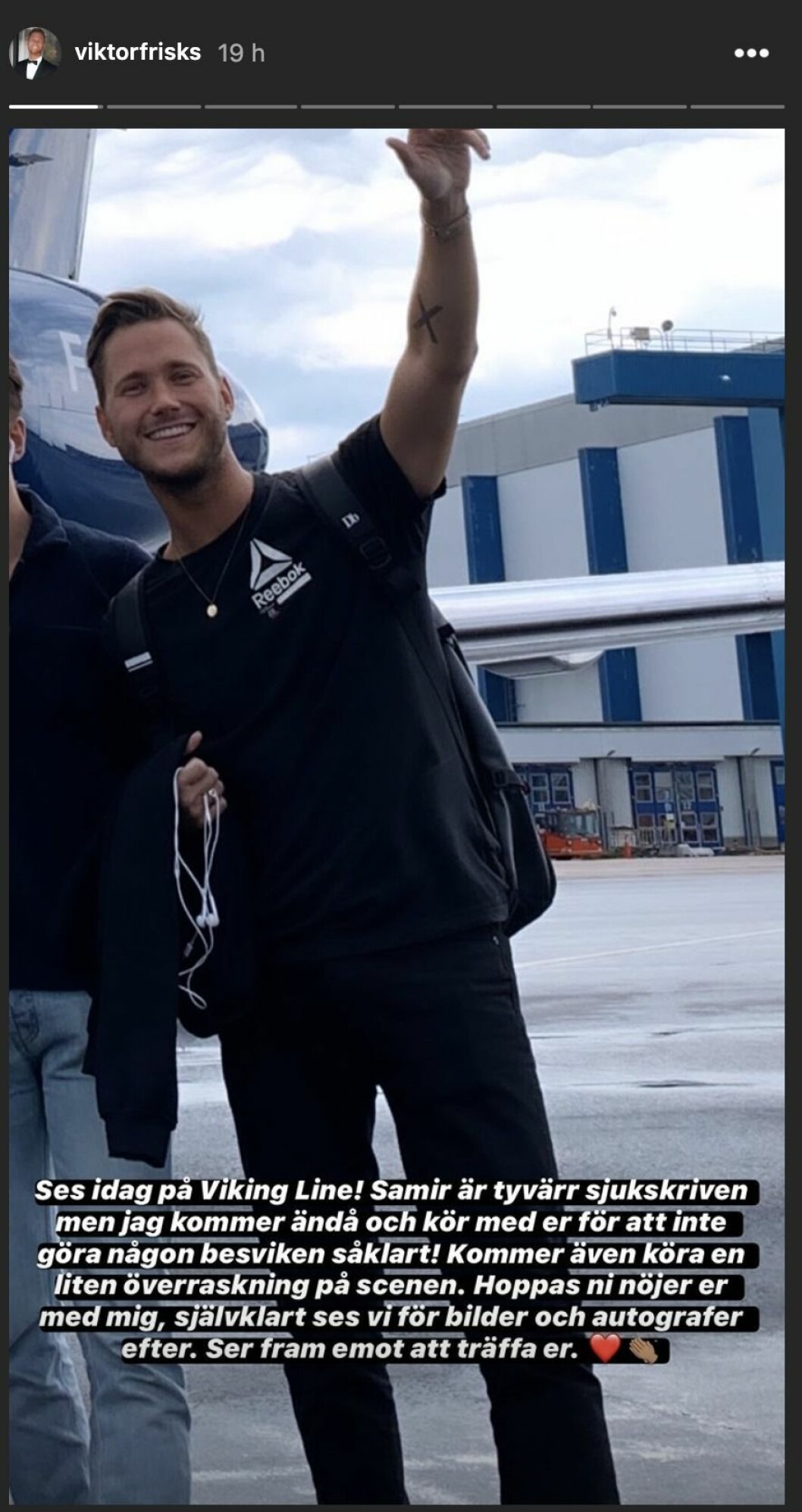 På sin Instagram berättar Viktor om situationen. Viktor Frisk ord om Samir Badrans frånvaro