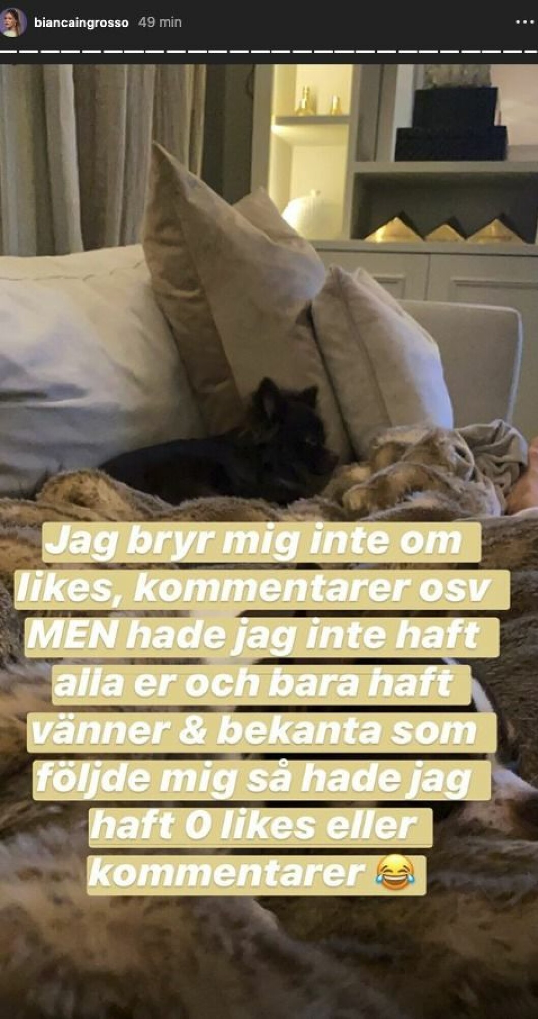 Bianca Ingrossos besvikelse efter vännernas agerande