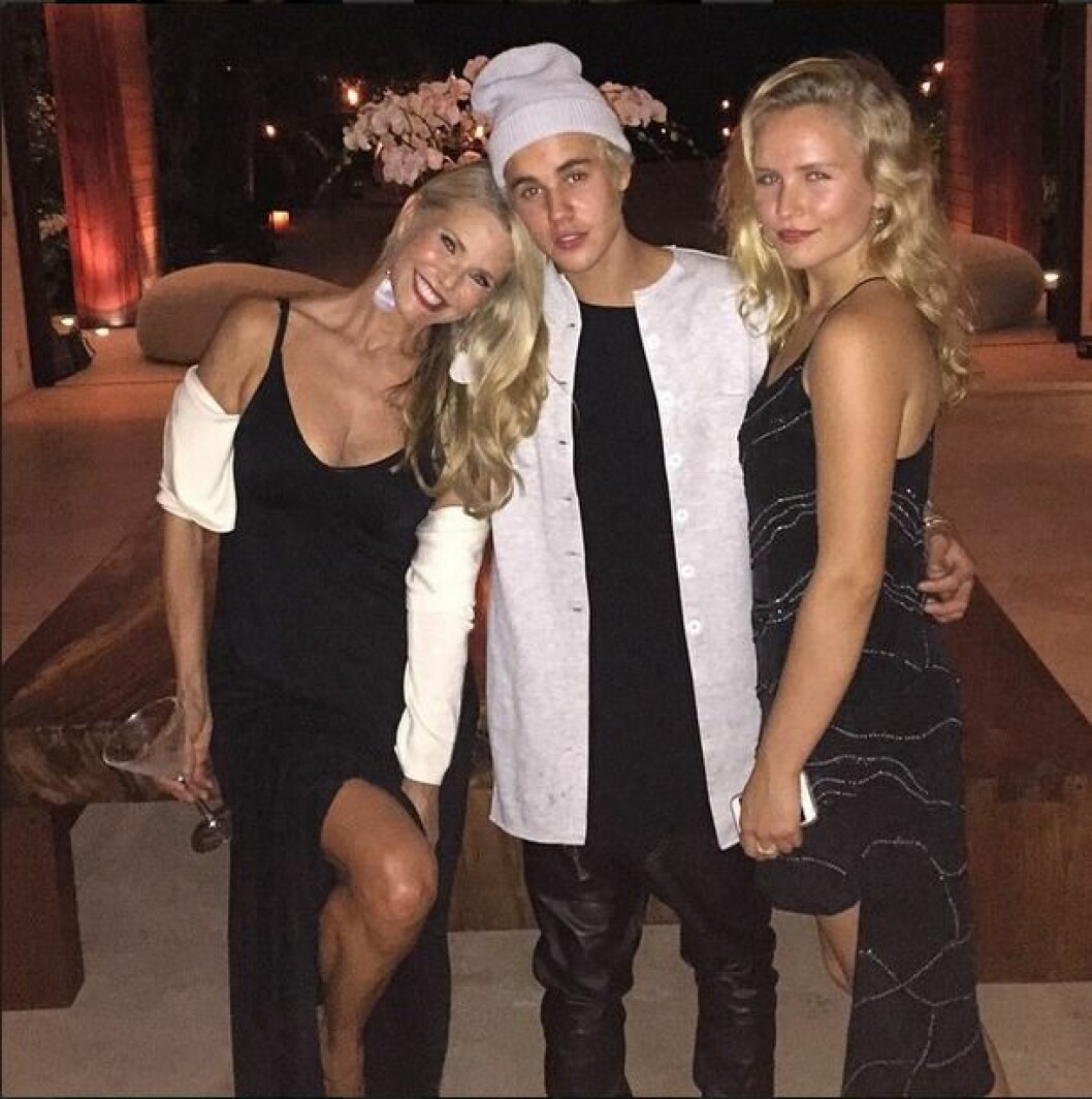 Christie och dottern Sailor Lee myser med Bieber. Foto: Instagram Skärmavbild 2015-01-08 kl. 15.36.15