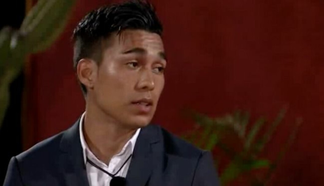 Marcos fick lämna Paradise Hotel. Foto: TV3 Skärmavbild 2015-09-30 kl. 10.07.08