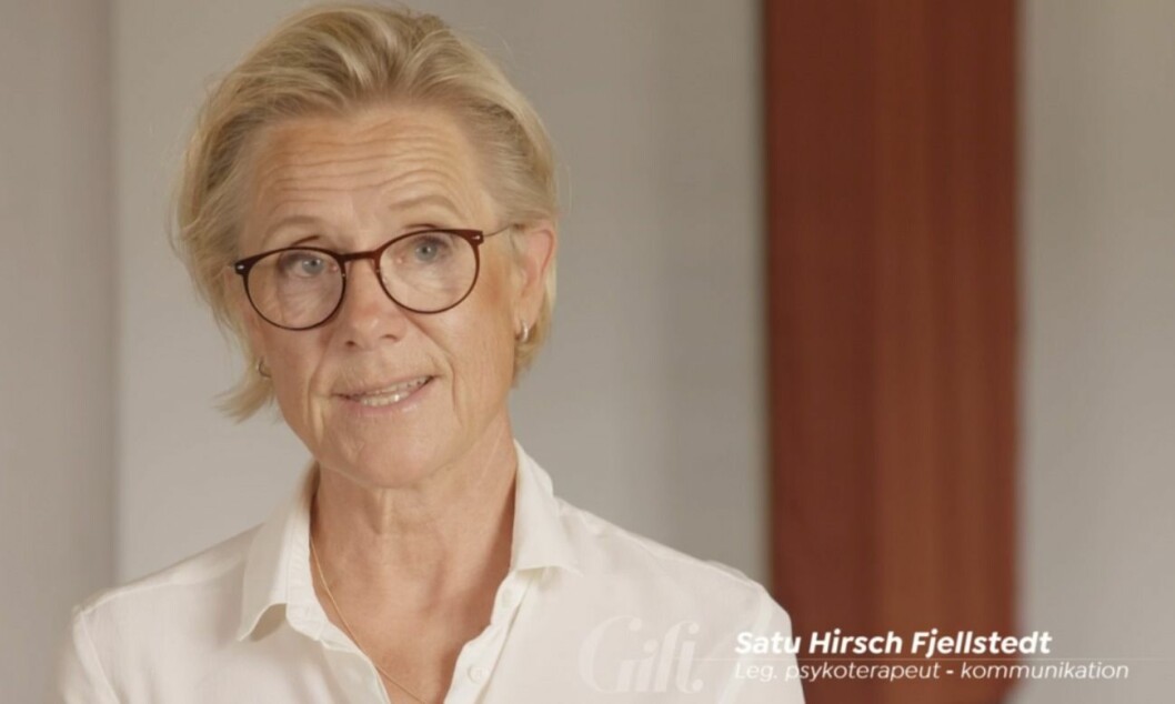 Satu Hirsch Fjellstedt. <em><strong>Foto: SVT</strong></em> Satu Hirsch Fjellstedt, relationsexpert i SVT:s Gift vid första ögonkastet