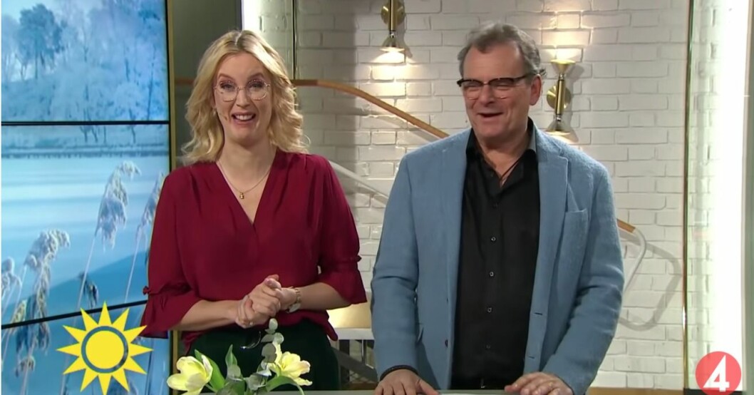 Steffo och Jenny får ofta skrattanfall i studion. Jenny Strömstedt, Steffo Törnquist