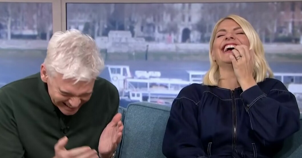 Programledarna Holly Willoughby och Phillip Schofield tappar det i ”This Morning” när Iris Jones går in på detaljer av sitt sexliv. Holly Willoughby och Phillip Schofield