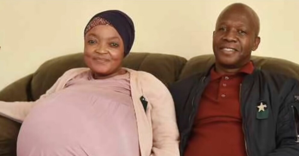 Gosiame Thamara Sithole och maken Tebogo Tsotetsi trodde de väntade sex barn. Gosiame Thamara Sithole