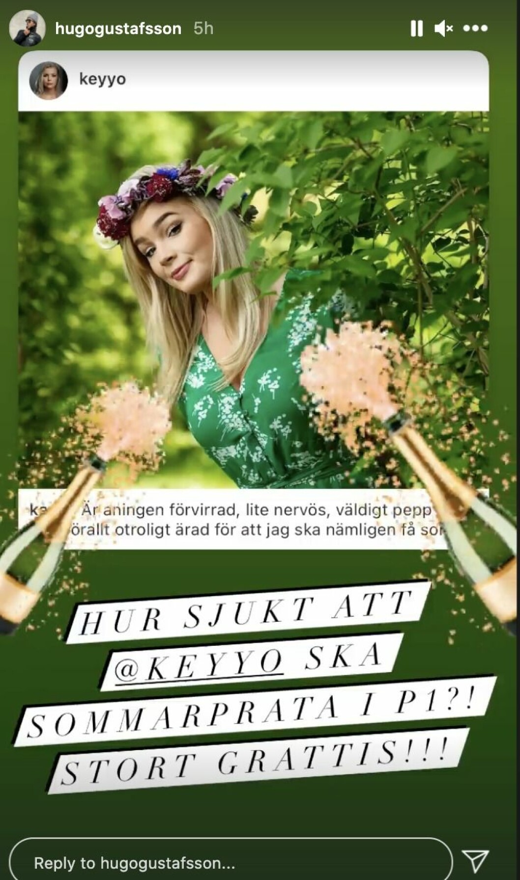 Hugo Gustafsson hyllar vännen Keyyo.