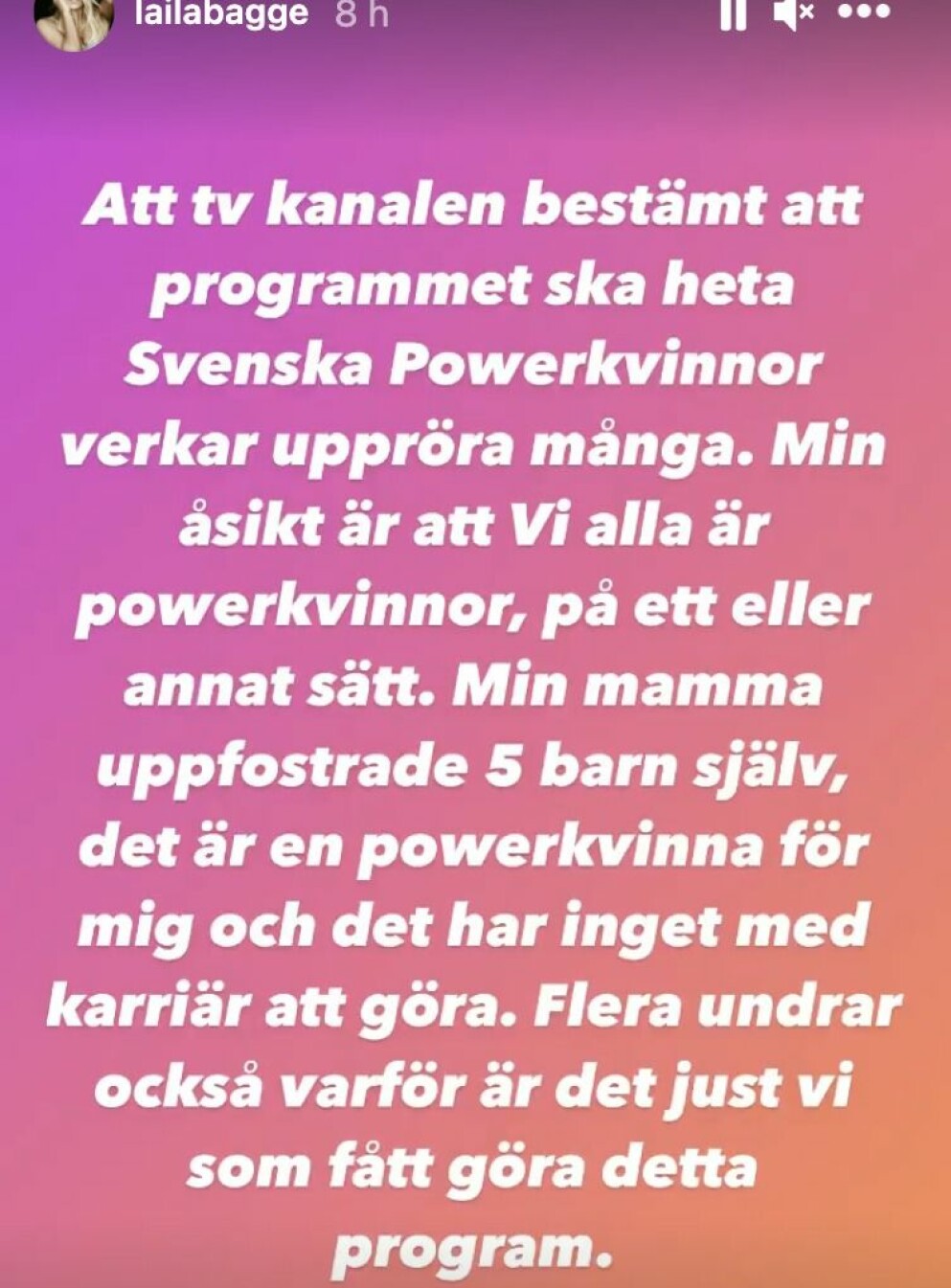 Laila Bagge ger svar på kritiken mot Svenska Powerkvinnor.