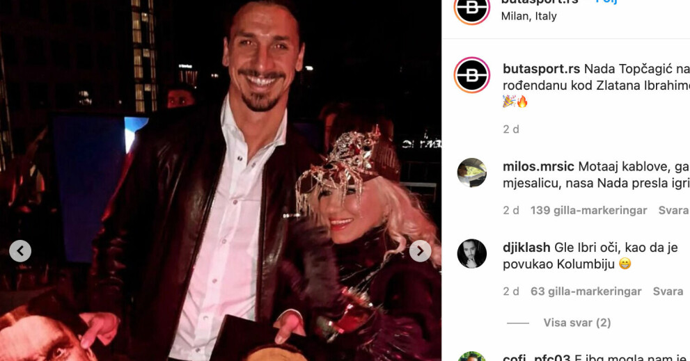 Zlatan med sångerskan Nada. ZLATAN IBRAHIMOVIC, Nada Topcagic