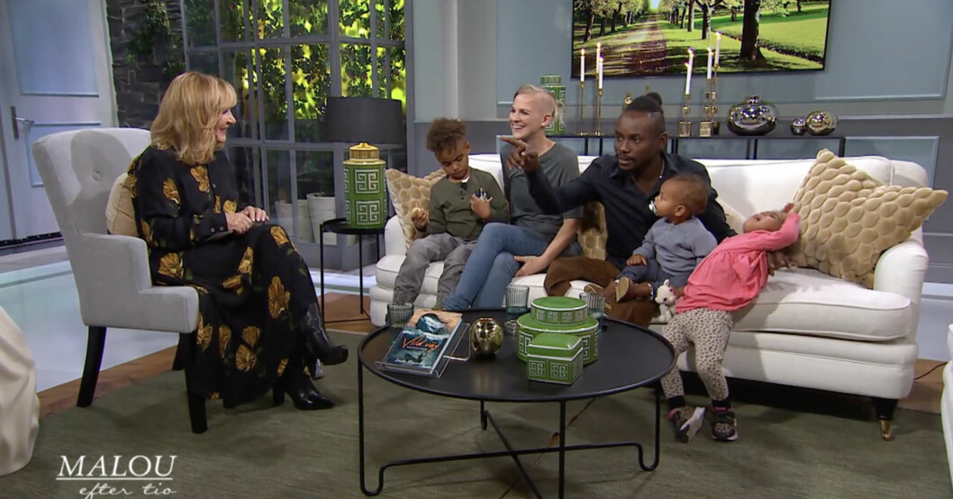 Malou von Sivers, Frida Toto och Nicolas Toto med barnen. Malou von Sivers och Familjen Toto