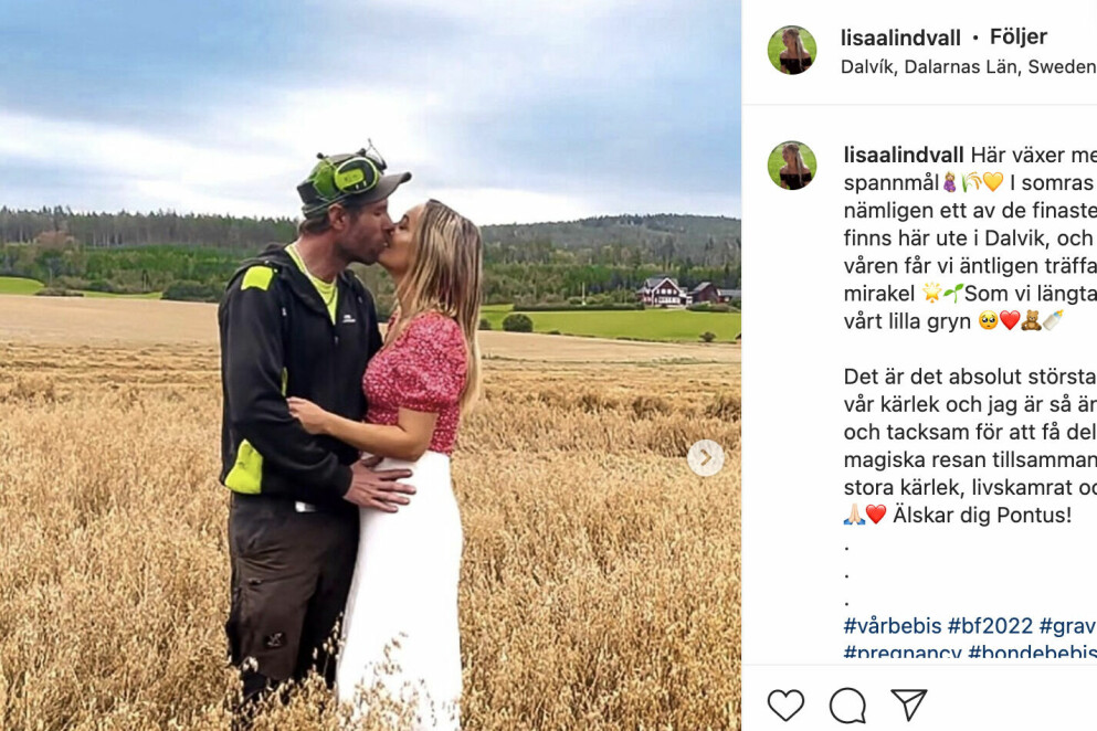 Lisa och Pontus väntar nu sitt första barn tillsammans.